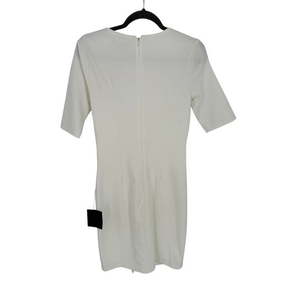 Lulus New! White Half Sleeve Sheath Dress Mini Cocktail Formal Wedding Vacay L - Picture 3 of 10